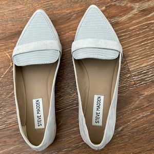 Steve Madden gray leather and suede flats